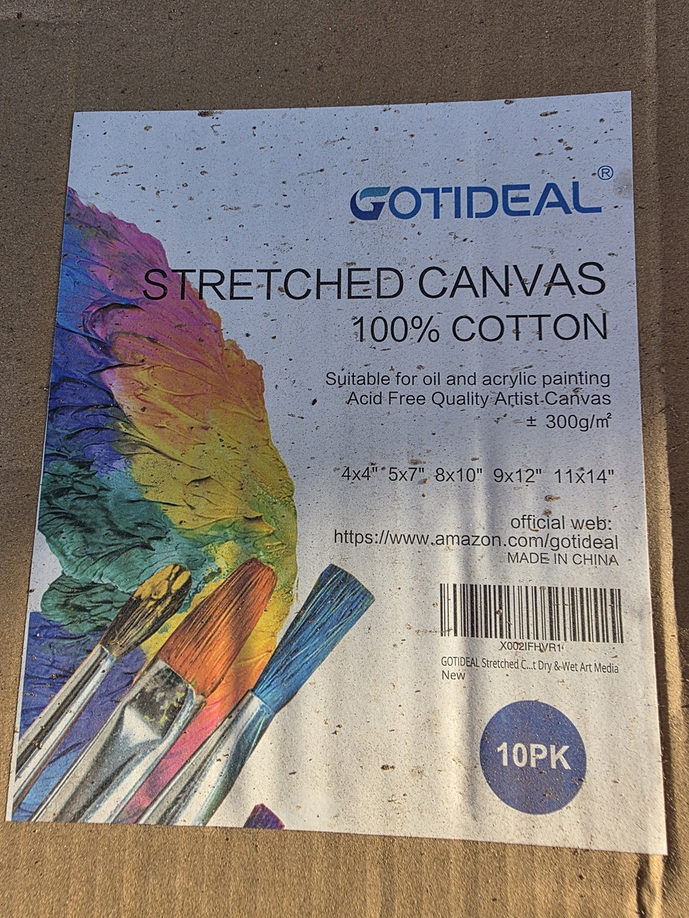 GOTIDEAL 10-Pack Stretched Canvas Variety Pack – 100% Cotton Artist Canvases